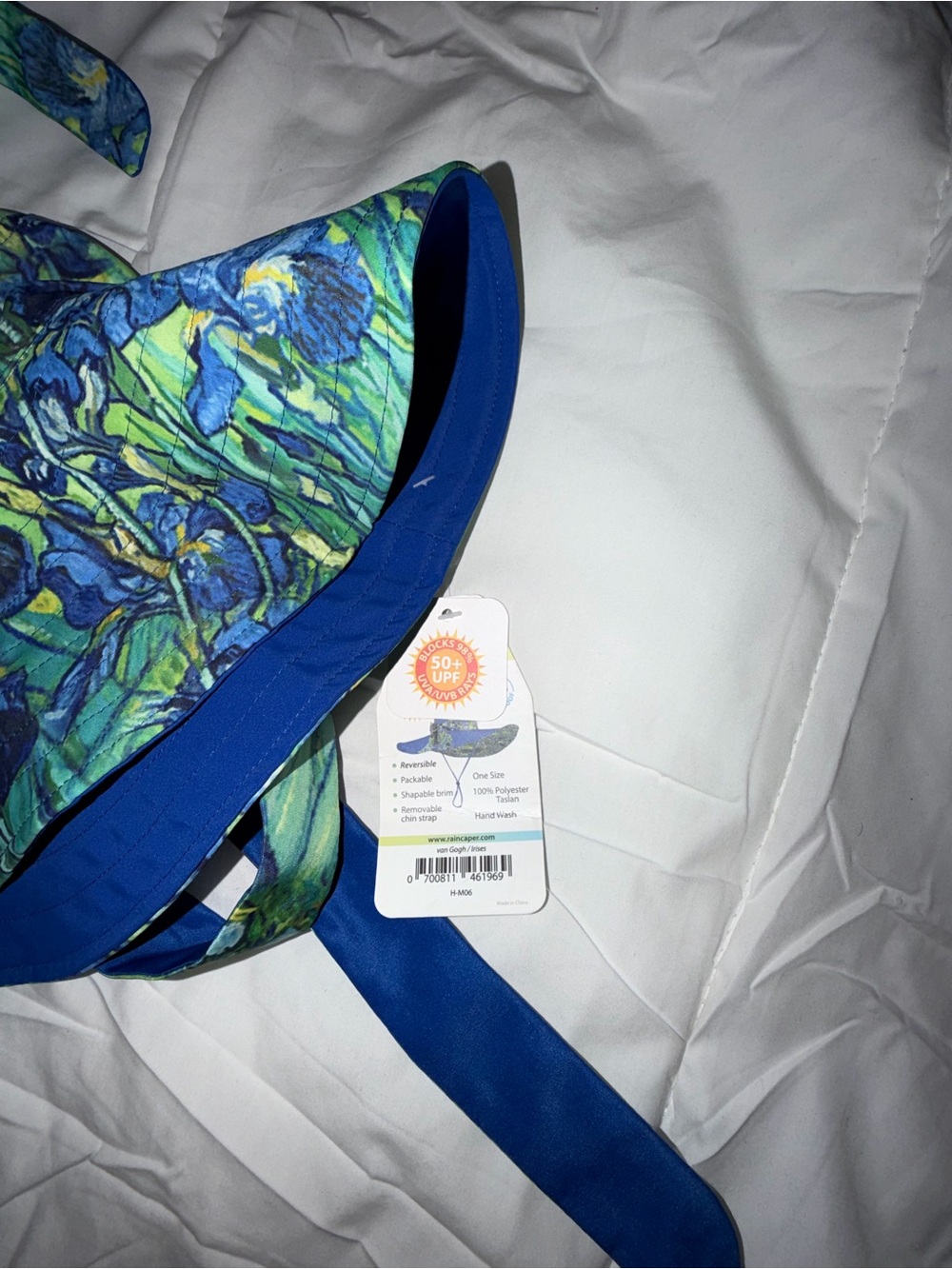 Rain Caper Blue and Green Floral Reversible Sun Visor - Picture 2 of 4